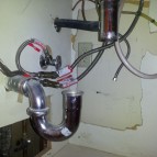 New water pipes and drain
